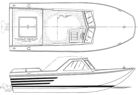 RIVER RAT - Front deck/windshield Option Line Drawing 