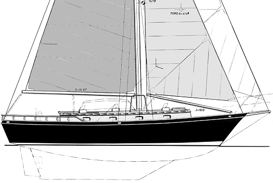 Aquarian steel sailboat plans, profile drawing