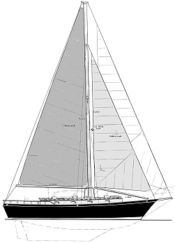 Aquarian steel sailboat plans, profile drawing