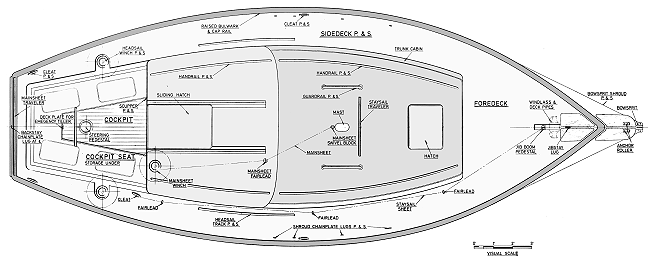 Aurora steel sailboat plans deck plan