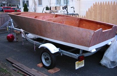 Hull turned, on trailer