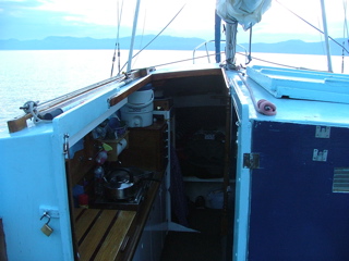 Passageway - Double Hatch Stowed on Cabin Top